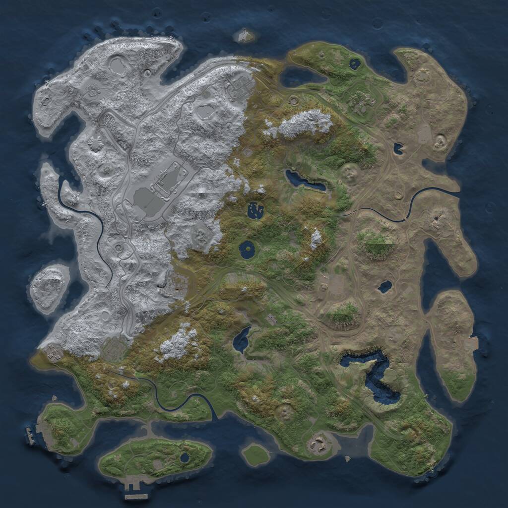 Rust Map: Procedural Map, Size: 4500, Seed: 727497, 15 Monuments