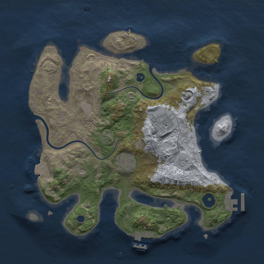 Rust Map: Procedural Map, Size: 3000, Seed: 10935, 8 Monuments