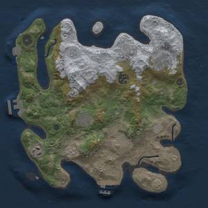 Thumbnail Rust Map: Procedural Map, Size: 3000, Seed: 950861040, 14 Monuments