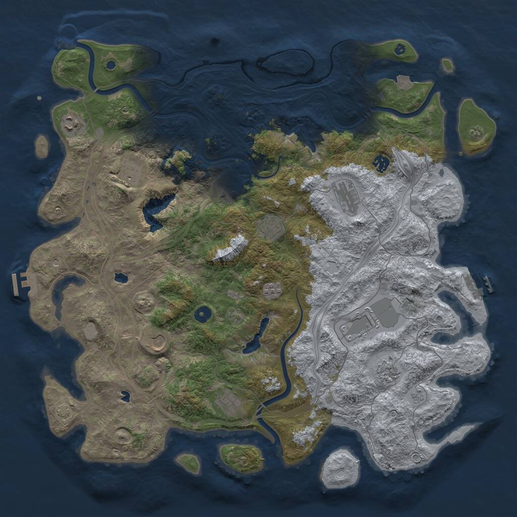 Rust Map: Procedural Map, Size: 4700, Seed: 1699399115, 17 Monuments