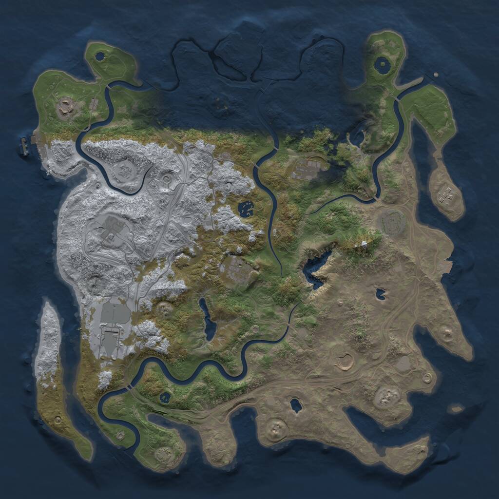 Rust Map: Procedural Map, Size: 4500, Seed: 587841734, 15 Monuments