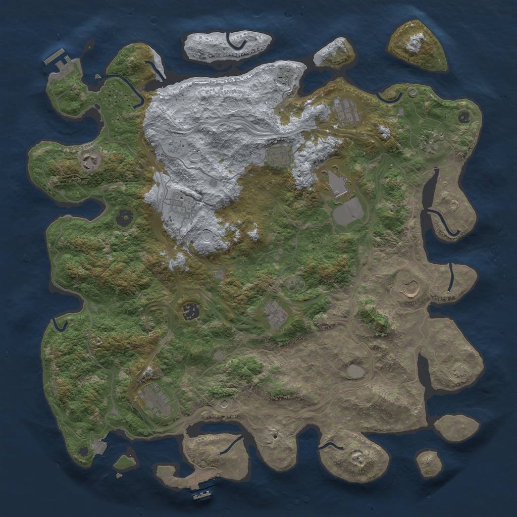 Rust Map: Procedural Map, Size: 4500, Seed: 309813813, 19 Monuments