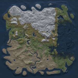 Thumbnail Rust Map: Procedural Map, Size: 6000, Seed: 162455675, 17 Monuments