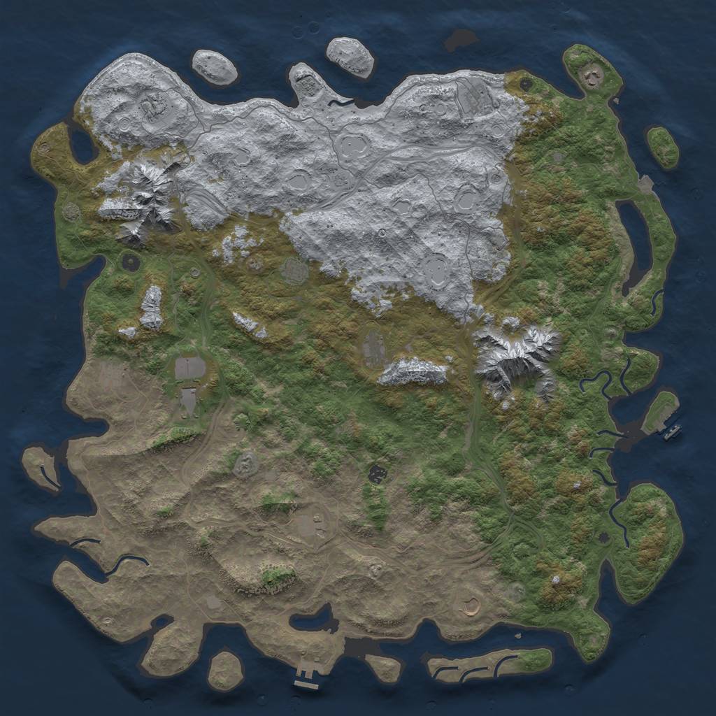 Rust Map: Procedural Map, Size: 6000, Seed: 162455675, 19 Monuments