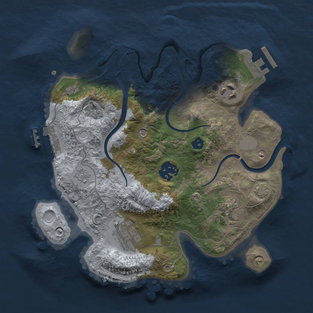 Rust Map: Procedural Map, Size: 2600, Seed: 8057, 10 Monuments