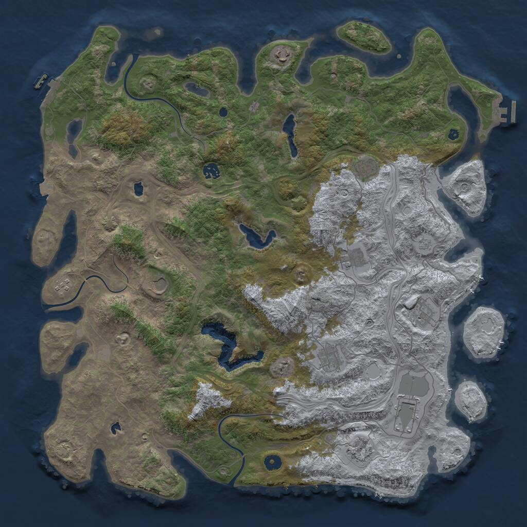 Rust Map: Procedural Map, Size: 4800, Seed: 716368282, 16 Monuments