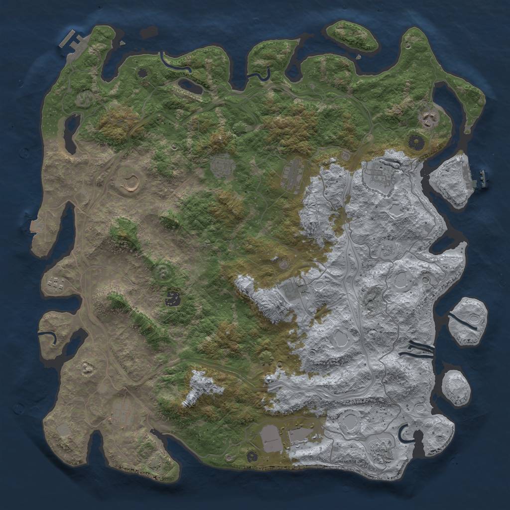 Rust Map: Procedural Map, Size: 4800, Seed: 716368282, 19 Monuments