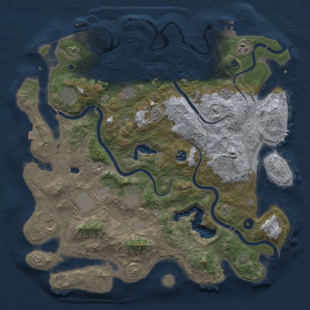 Rust Map: Procedural Map, Size: 4250, Seed: 1161376202, 15 Monuments