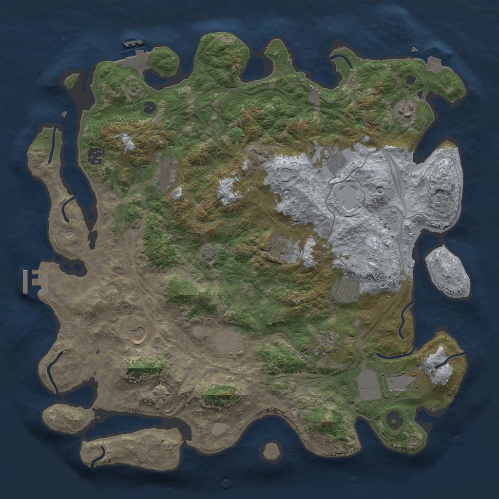 Rust Map: Procedural Map, Size: 4250, Seed: 1161376202, 19 Monuments