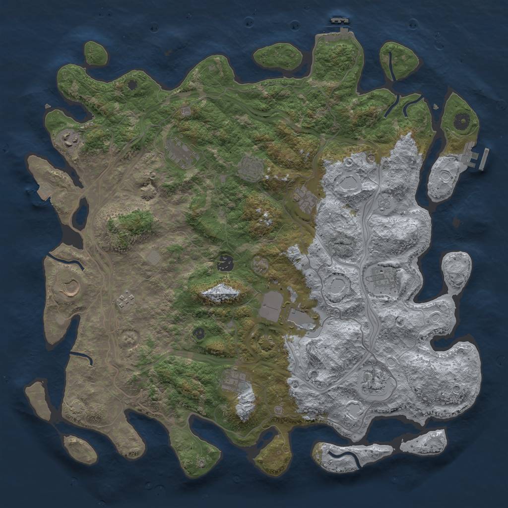 Rust Map: Procedural Map, Size: 4500, Seed: 2769155, 19 Monuments