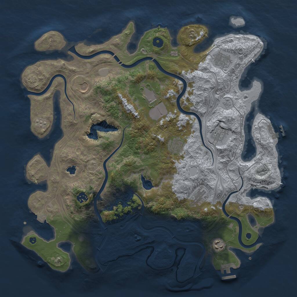 Rust Map: Procedural Map, Size: 4250, Seed: 2134180699, 15 Monuments