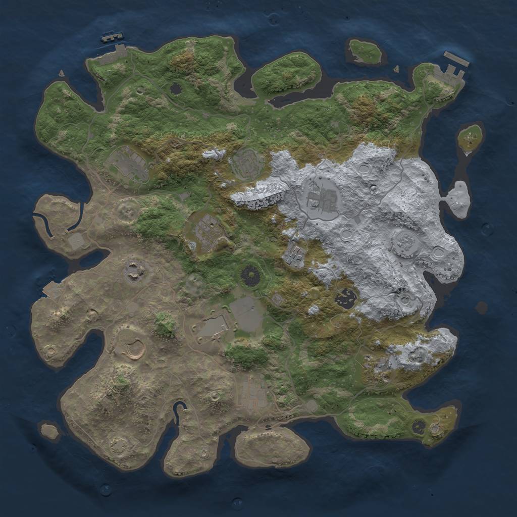 Rust Map: Procedural Map, Size: 3900, Seed: 482275454, 19 Monuments