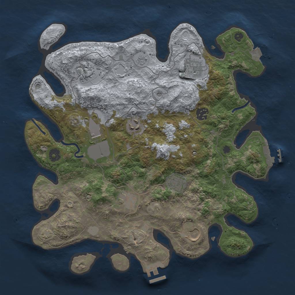 Rust Map: Procedural Map, Size: 3500, Seed: 1677662041, 16 Monuments