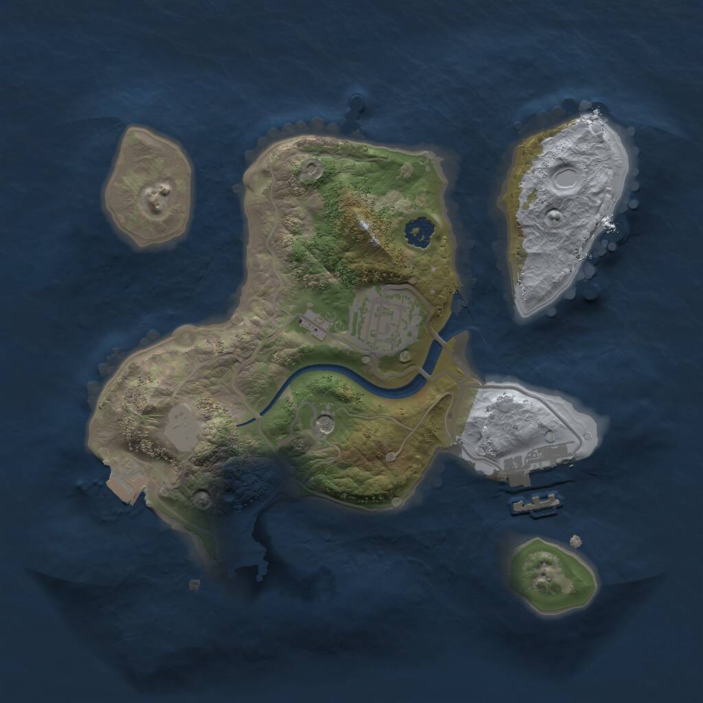 Rust Map: Procedural Map, Size: 2350, Seed: 989014, 4 Monuments