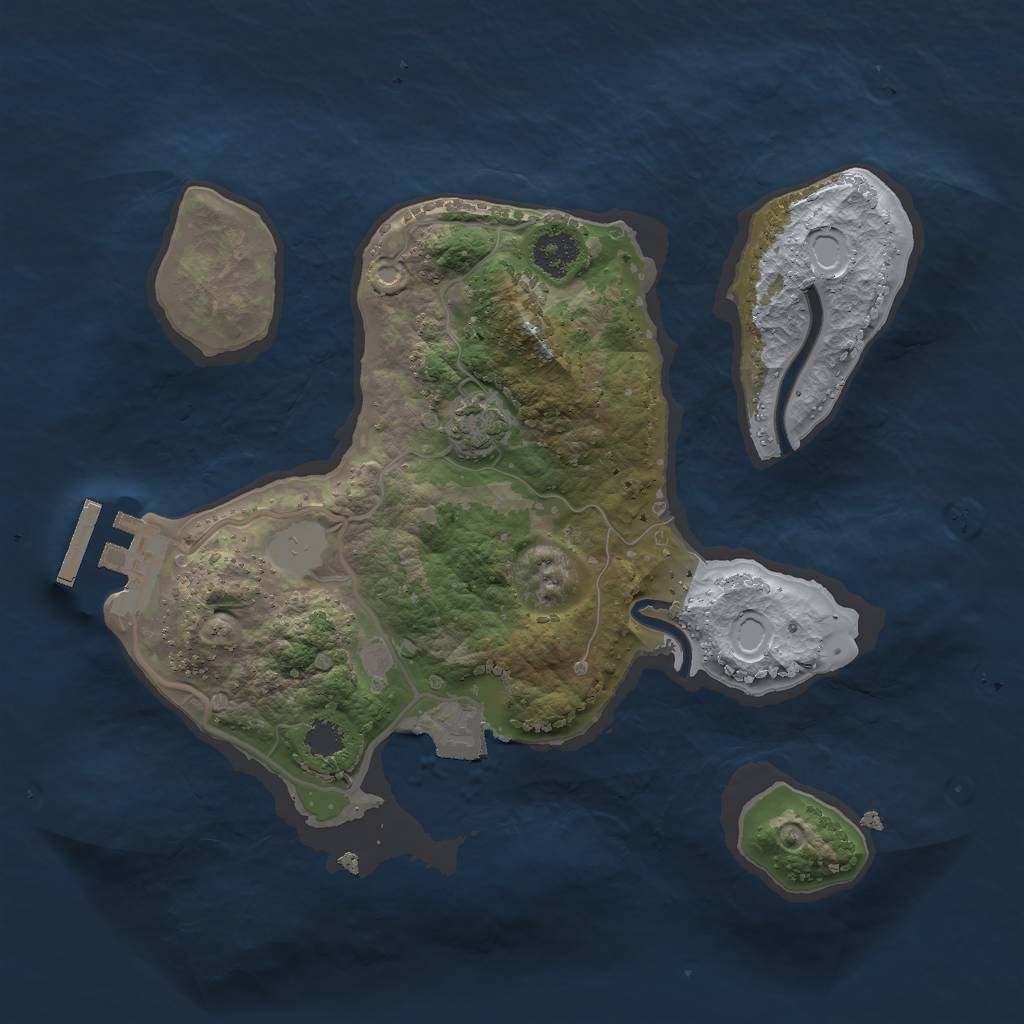 Rust Map: Procedural Map, Size: 2350, Seed: 989014, 5 Monuments