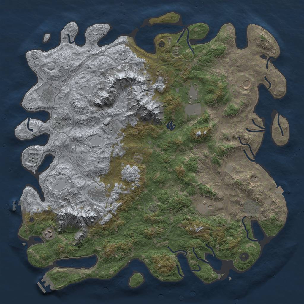 Rust Map: Procedural Map, Size: 5000, Seed: 4571005, 19 Monuments