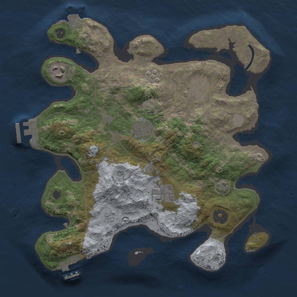 Rust Map: Procedural Map, Size: 3000, Seed: 153463713, 13 Monuments