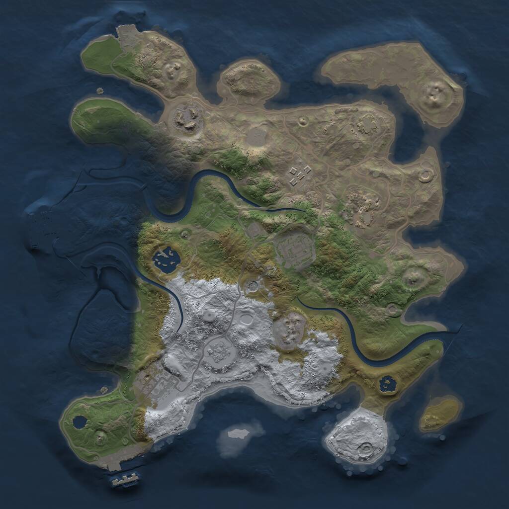 Rust Map: Procedural Map, Size: 3000, Seed: 153463713, 12 Monuments