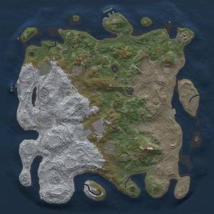 Thumbnail Rust Map: Procedural Map, Size: 4250, Seed: 1686447236, 19 Monuments