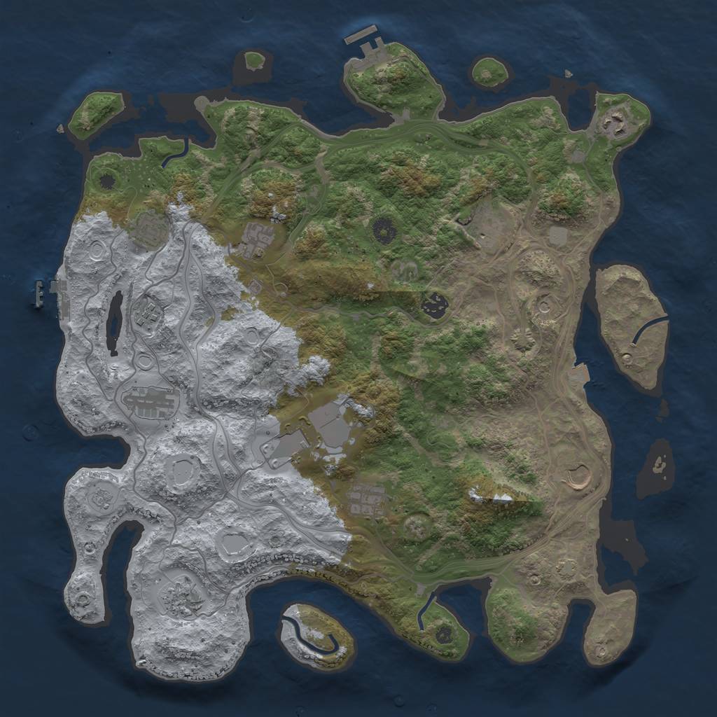 Rust Map: Procedural Map, Size: 4250, Seed: 1686447236, 19 Monuments