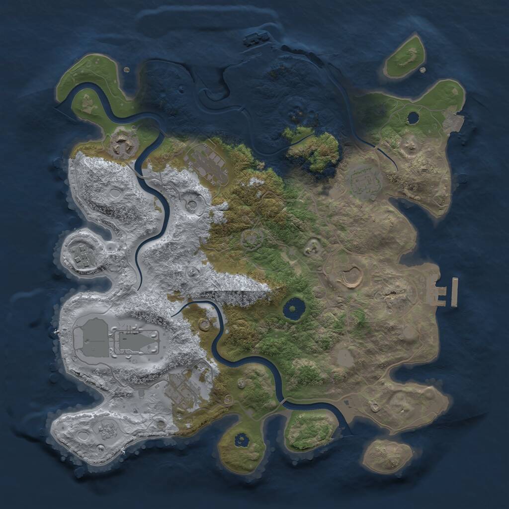 Rust Map: Procedural Map, Size: 3500, Seed: 1603382146, 13 Monuments