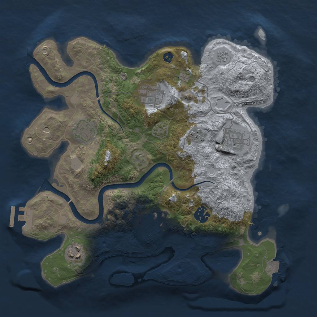 Rust Map: Procedural Map, Size: 3100, Seed: 23936288, 12 Monuments