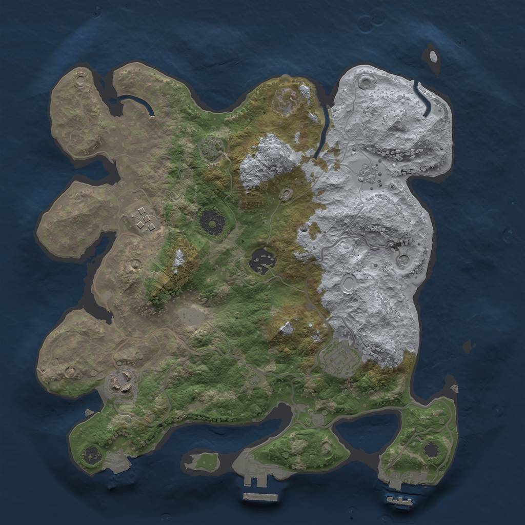 Rust Map: Procedural Map, Size: 3100, Seed: 23936288, 12 Monuments