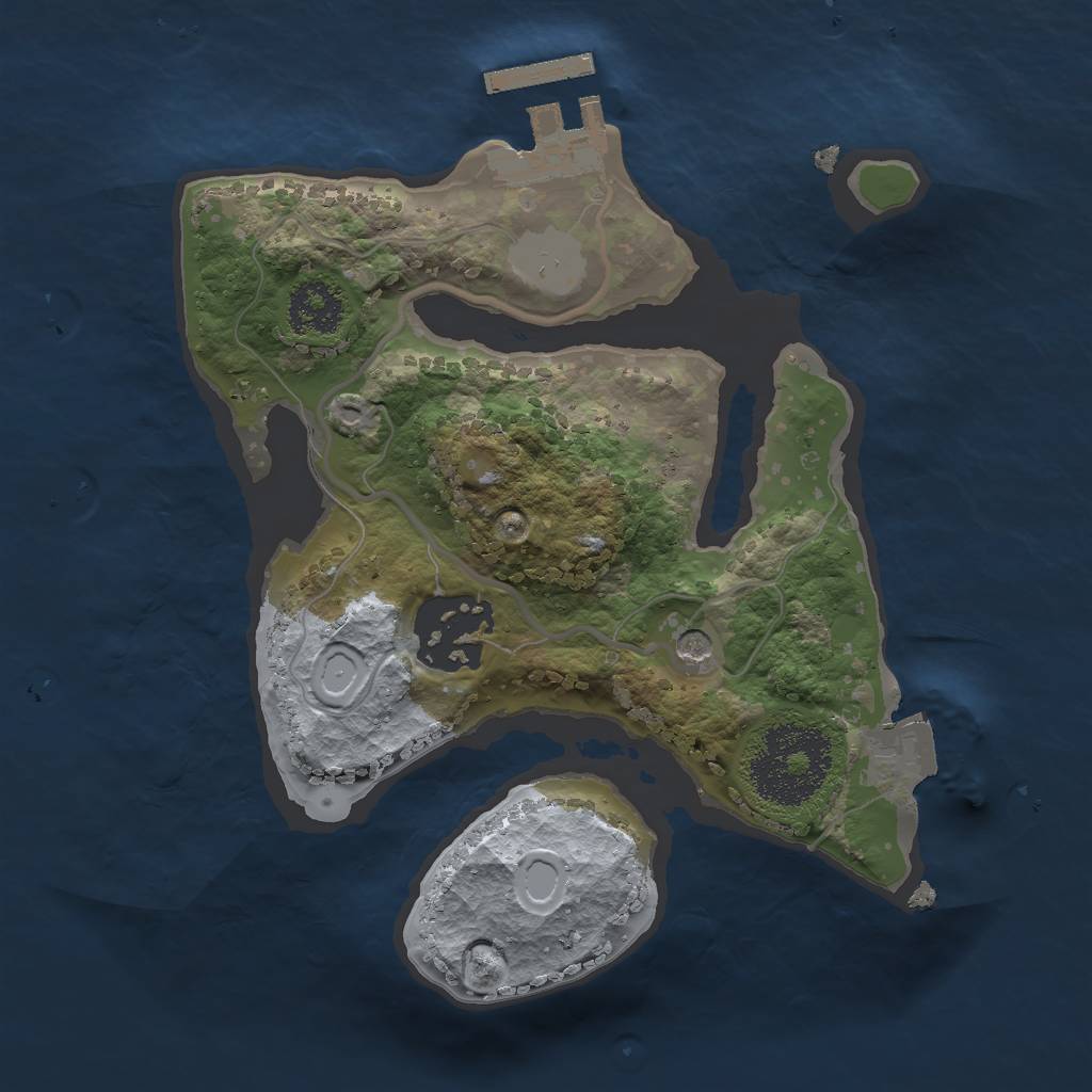 Rust Map: Procedural Map, Size: 2000, Seed: 2056671957, 6 Monuments