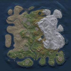 Thumbnail Rust Map: Procedural Map, Size: 3500, Seed: 442850114, 12 Monuments