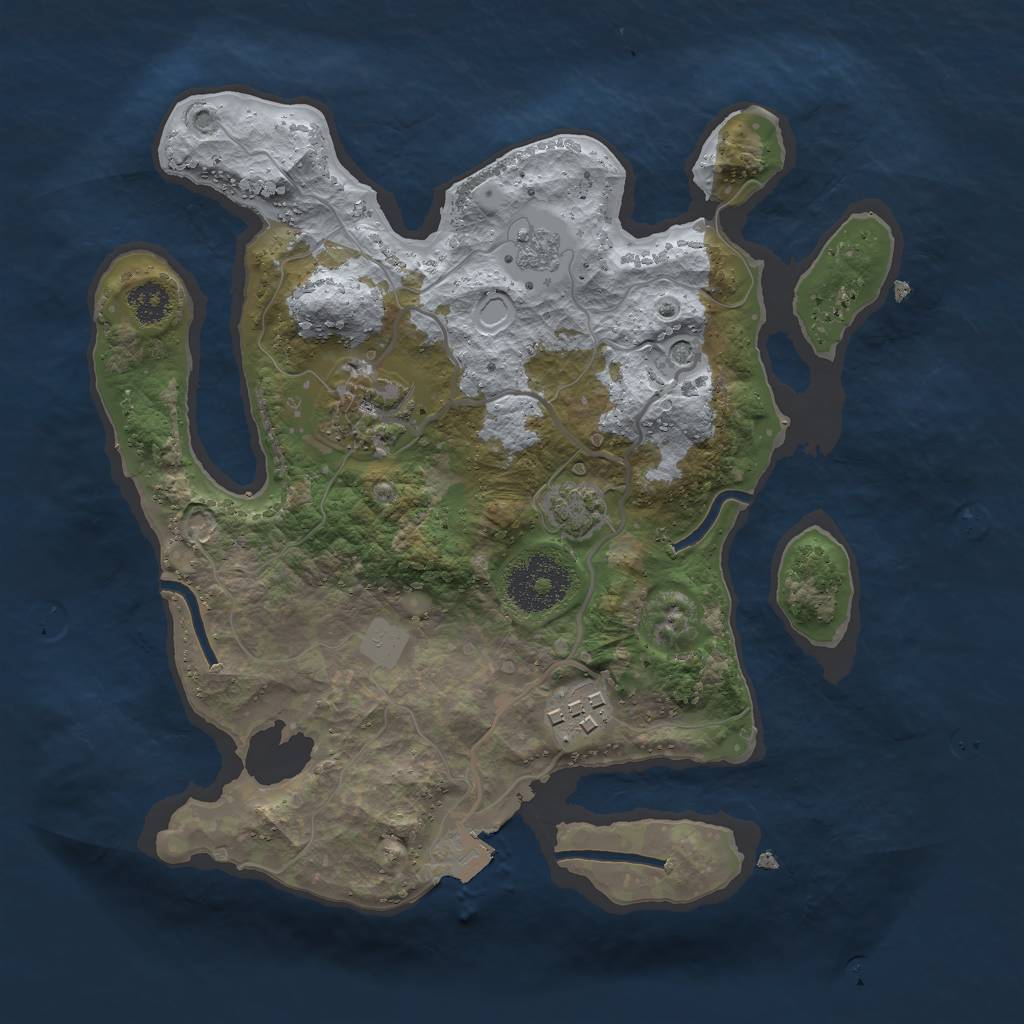 Rust Map: Procedural Map, Size: 2600, Seed: 8082, 8 Monuments