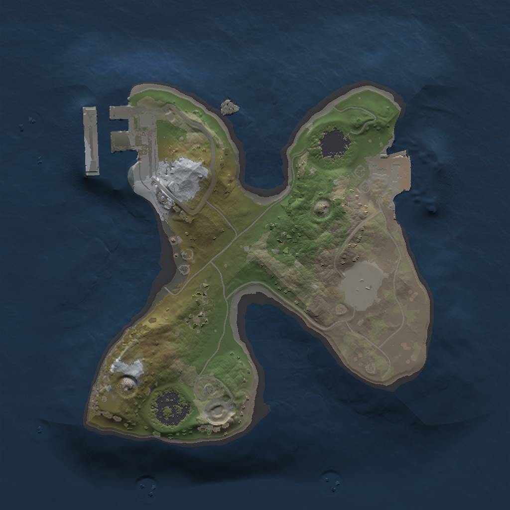 Rust Map: Procedural Map, Size: 1500, Seed: 24936, 4 Monuments