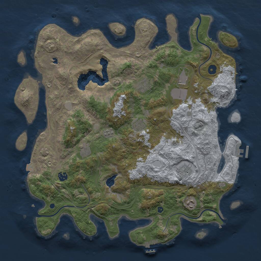 Rust Map: Procedural Map, Size: 4250, Seed: 1992462017, 14 Monuments
