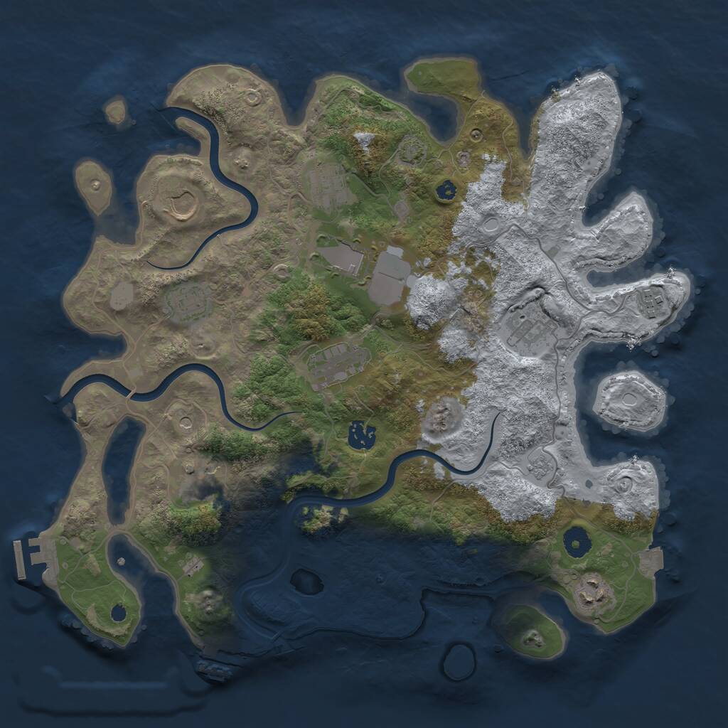 Rust Map: Procedural Map, Size: 3750, Seed: 1484784123, 16 Monuments