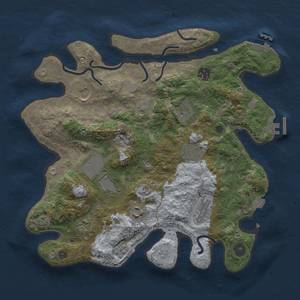 Thumbnail Rust Map: Procedural Map, Size: 3500, Seed: 393138099, 17 Monuments