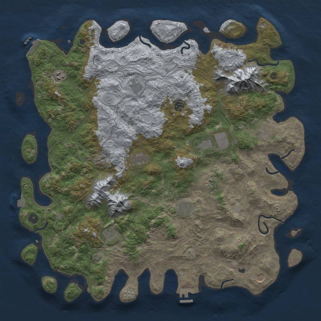 Rust Map: Procedural Map, Size: 5000, Seed: 1356606162, 19 Monuments