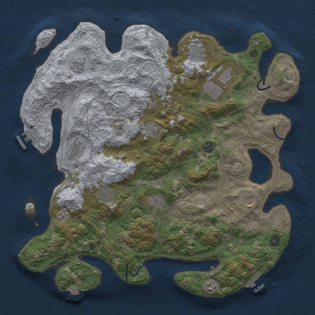 Rust Map: Procedural Map, Size: 4250, Seed: 919989254, 19 Monuments