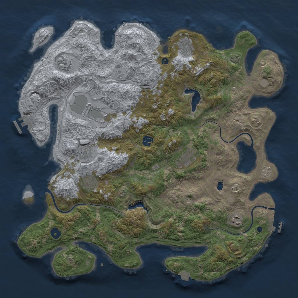 Rust Map: Procedural Map, Size: 4250, Seed: 919989254, 15 Monuments