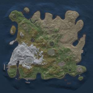 Thumbnail Rust Map: Procedural Map, Size: 3300, Seed: 113600966, 15 Monuments