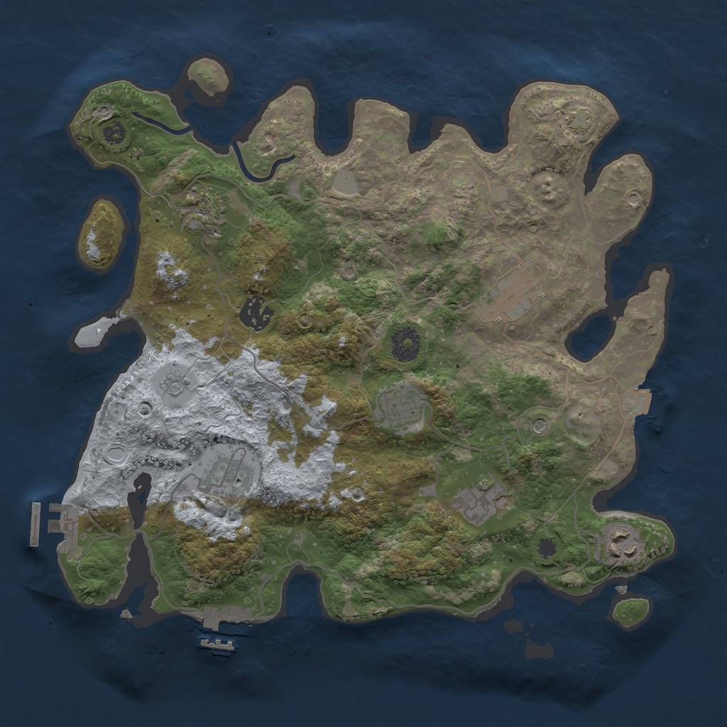 Rust Map: Procedural Map, Size: 3300, Seed: 113600966, 15 Monuments