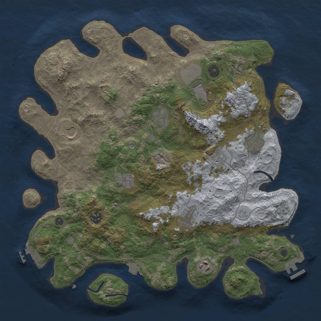 Rust Map: Procedural Map, Size: 4000, Seed: 584587182, 19 Monuments