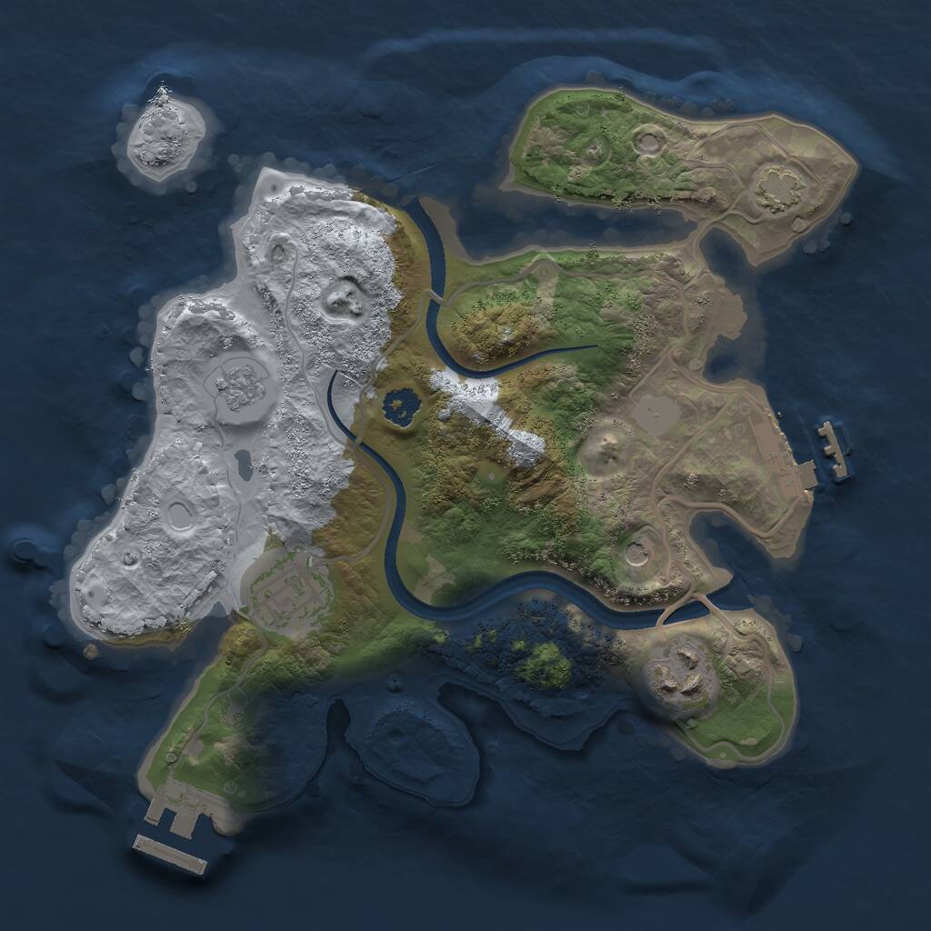 Rust Map: Procedural Map, Size: 2500, Seed: 464364942, 8 Monuments