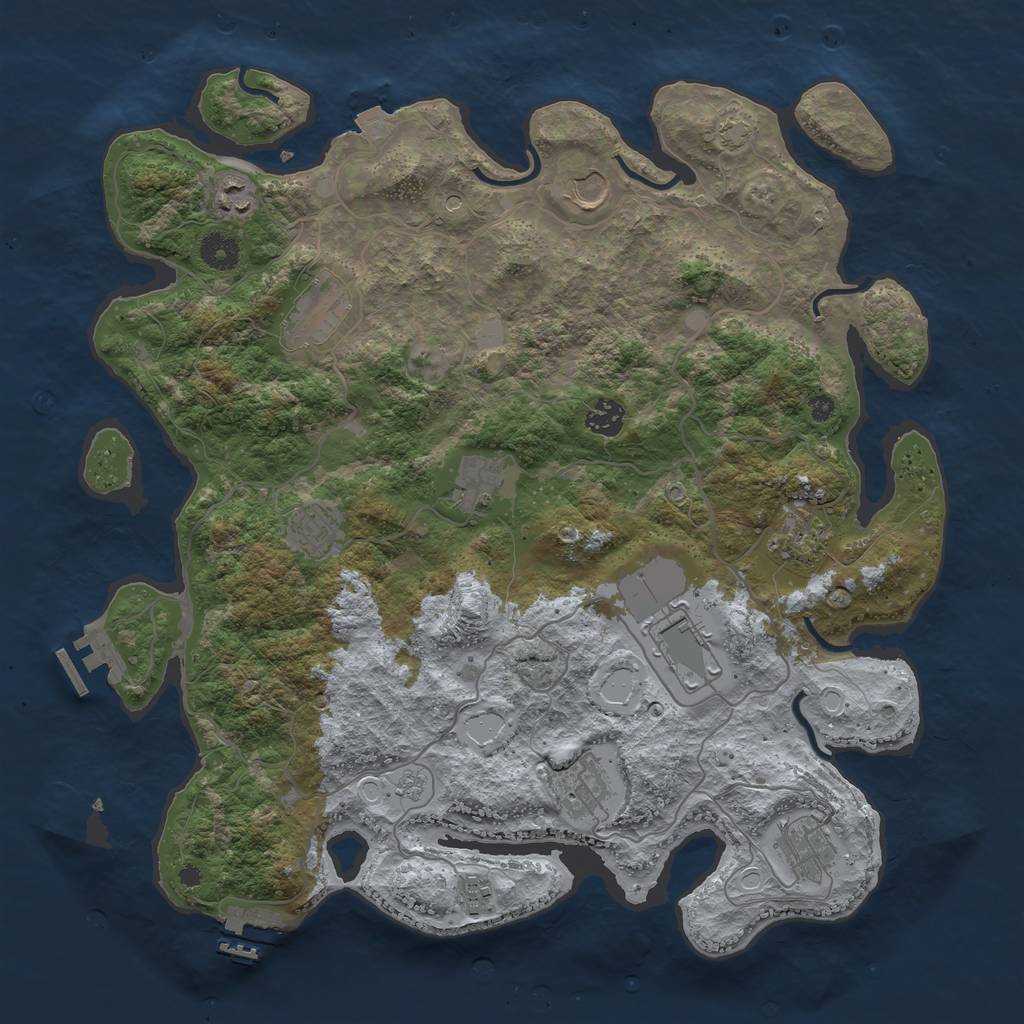 Rust Map: Procedural Map, Size: 4000, Seed: 506, 19 Monuments