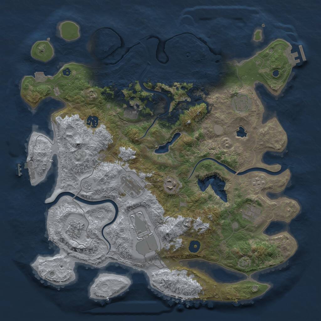 Rust Map: Procedural Map, Size: 4000, Seed: 1499634793, 15 Monuments