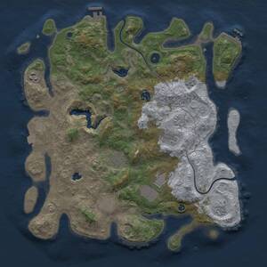 Thumbnail Rust Map: Procedural Map, Size: 4000, Seed: 832678043, 14 Monuments