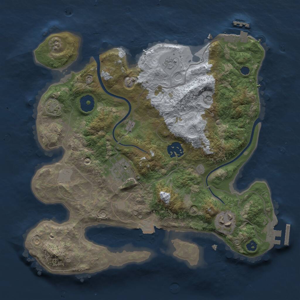 Rust Map: Procedural Map, Size: 2850, Seed: 25050, 9 Monuments