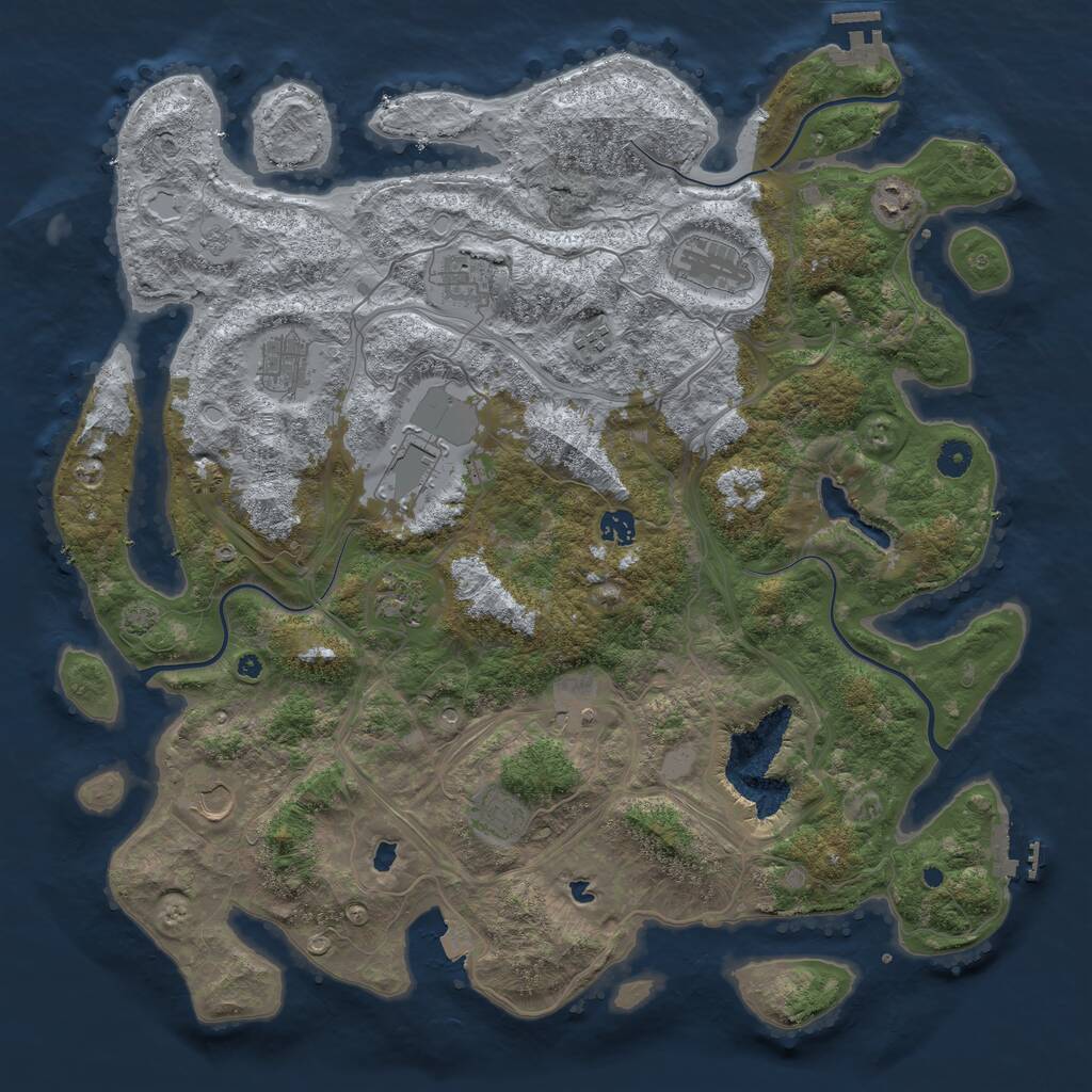 Rust Map: Procedural Map, Size: 4500, Seed: 1519585934, 17 Monuments