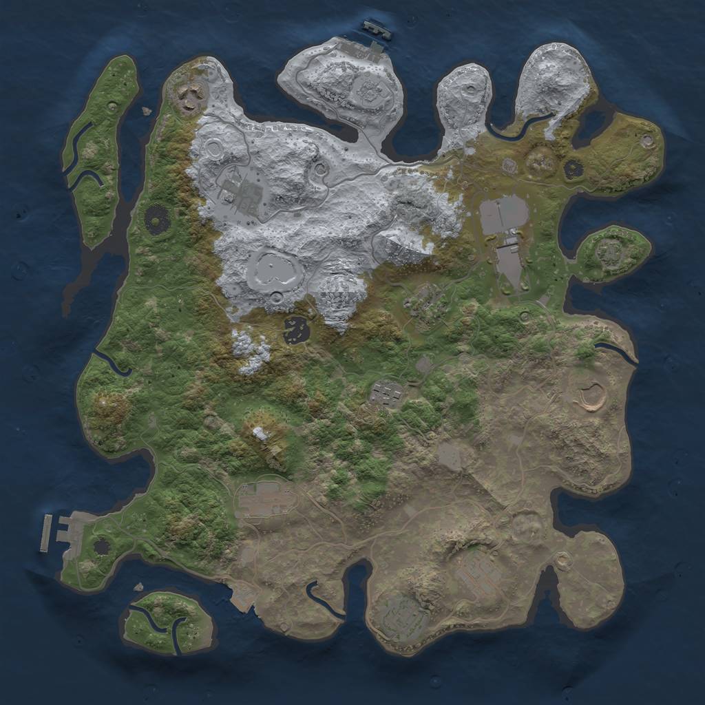 Rust Map: Procedural Map, Size: 3750, Seed: 62541, 18 Monuments