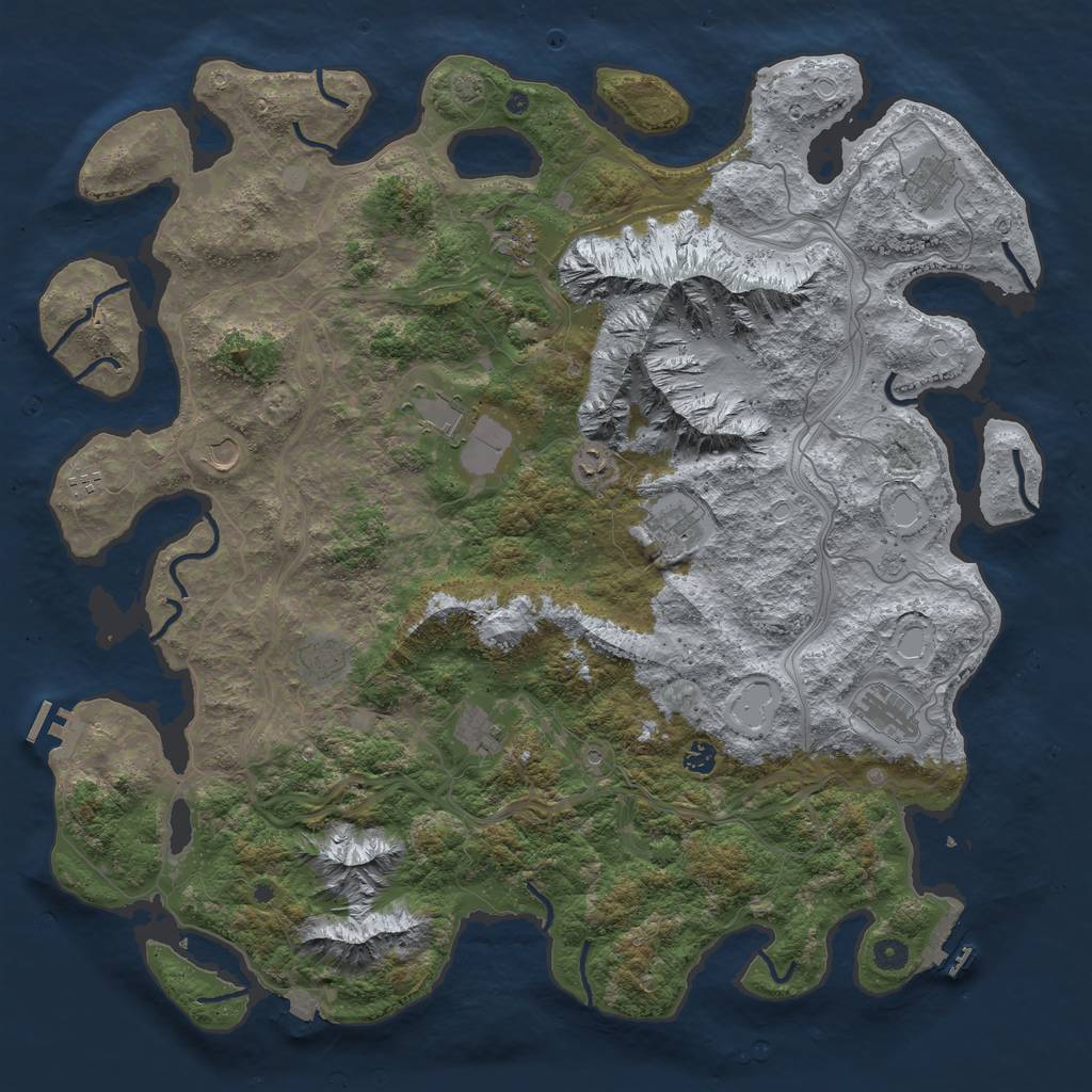Rust Map: Procedural Map, Size: 5000, Seed: 119206, 19 Monuments