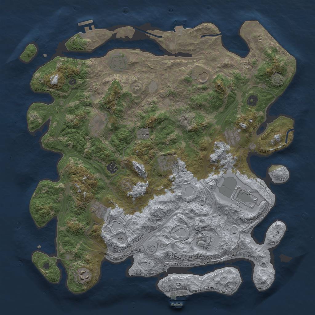 Rust Map: Procedural Map, Size: 4250, Seed: 2082024, 19 Monuments