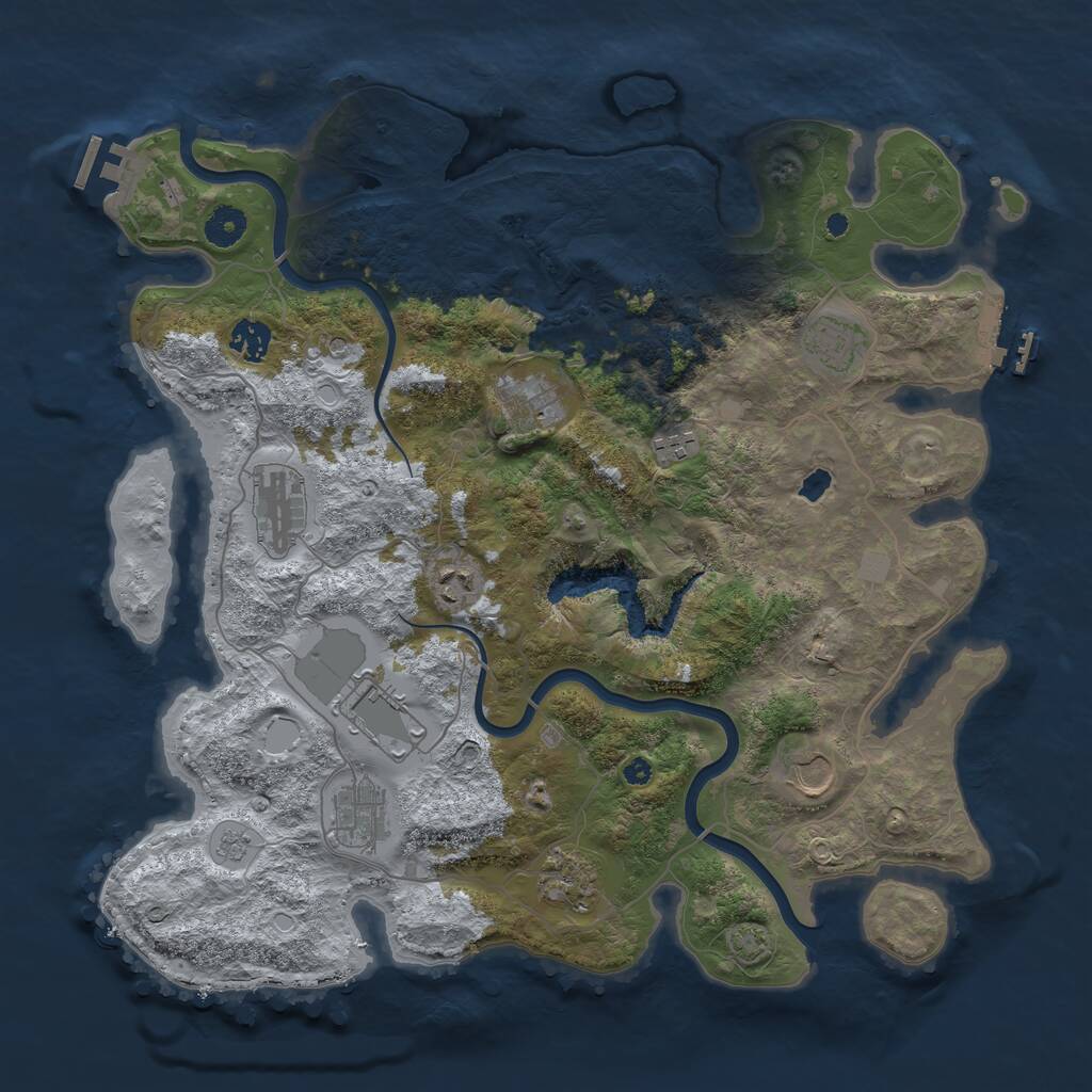 Rust Map: Procedural Map, Size: 4000, Seed: 142340088, 16 Monuments